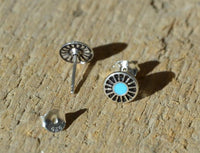 Load image into Gallery viewer, Ohrstecker 925 Silber Rad E-Coat Epoxid blau oxidiert
