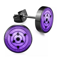 Load image into Gallery viewer, Edelstahl Ohrstecker 8mm Sharingan Auge Rinnegan Manga
