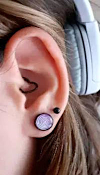 Load image into Gallery viewer, Edelstahl Ohrstecker 8mm Sharingan Auge Rinnegan Manga
