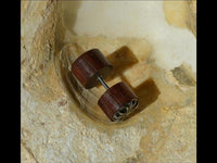 Load image into Gallery viewer, Fake Holz Plug Piercing Narraholz Kreuz Edelstahl - chic - net.de
