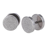 Load image into Gallery viewer, Fake Piercing Expander Glitzer Oberfläche silberfarben 10mm Schraubverschluss Edelstahl - chic - net.de
