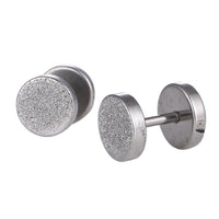 Load image into Gallery viewer, Fake Piercing Expander Glitzer Oberfläche silberfarben Schraubverschluss Edelstahl - chic - net.de
