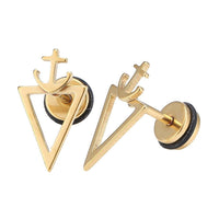 Load image into Gallery viewer, Fake Piercing Expander gold Farben spitzes Dreieck Anker Schaubverschluss Edelstahl - chic - net.de
