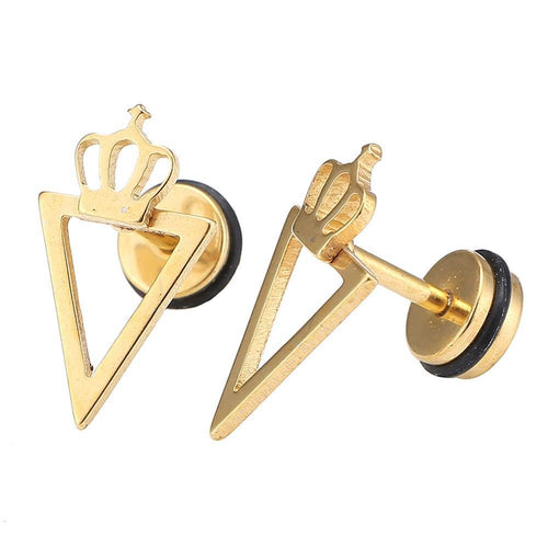 Fake Piercing Expander gold Farben spitzes Dreieck Anker Schaubverschluss Edelstahl - chic - net.de