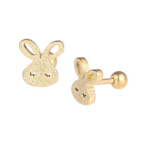 Load image into Gallery viewer, Fake Piercing Expander goldfarben Hase glitzert Schaubverschluss Edelstahl - chic - net.de
