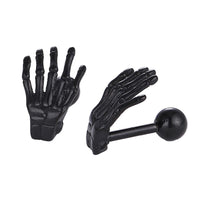 Load image into Gallery viewer, Fake Piercing Expander schwarz Skelett Hand Schaubverschluss Edelstahl - chic - net.de
