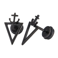 Cargar imagen en el visor de la galería, Fake Piercing Expander schwarz spitzes Dreieck Anker Schaubverschluss Edelstahl - chic - net.de
