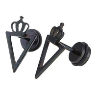 Load image into Gallery viewer, Fake Piercing Expander schwarz spitzes Dreieck Krone Schaubverschluss Edelstahl - chic - net.de
