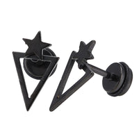 Cargar imagen en el visor de la galería, Fake Piercing Expander schwarz spitzes Dreieck Stern Schaubverschluss Edelstahl - chic - net.de
