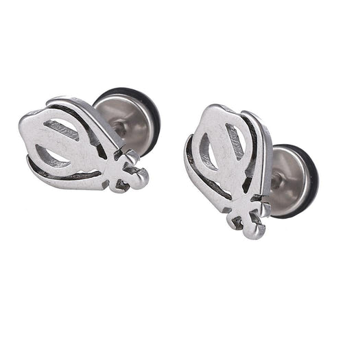 Fake Piercing Expander silber Farben Filigran Schaubverschluss Edelstahl - chic - net.de