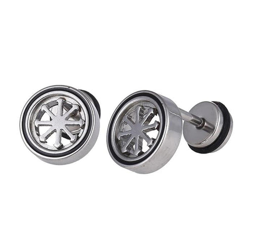 Fake Piercing Expander silberfarben Pfeile im Kreis Schaubverschluss Edelstahl - chic - net.de
