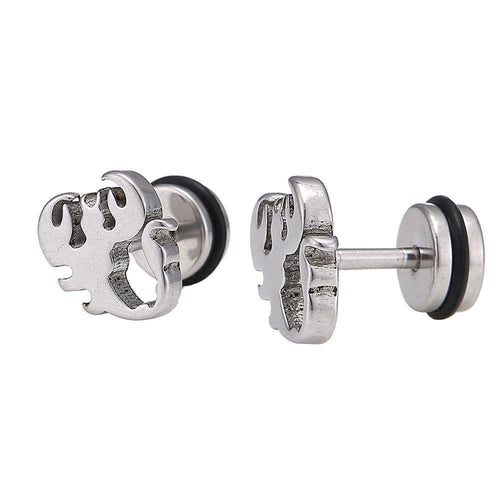 Fake Piercing Expander Skorpion Scheren silberfarben Schraubverschluss Edelstahl - chic - net.de
