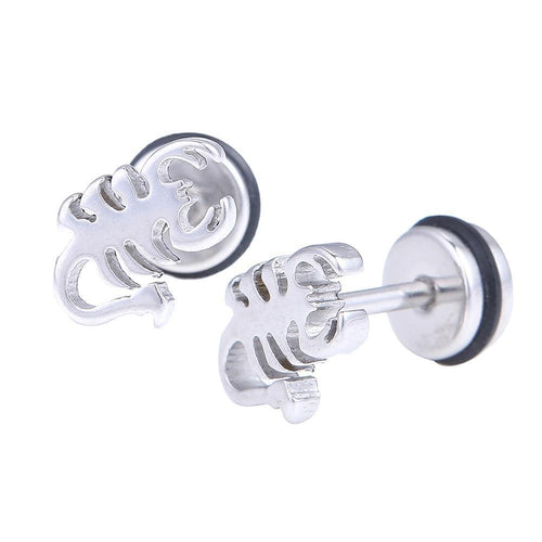 Fake Piercing Expander Skorpion silbefarben Schraubverschluss Edelstahl - chic - net.de