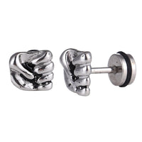 Cargar imagen en el visor de la galería, Fake Piercing Finger Hand Edelstahl Schraubverschluss silber Farben - chic - net.de
