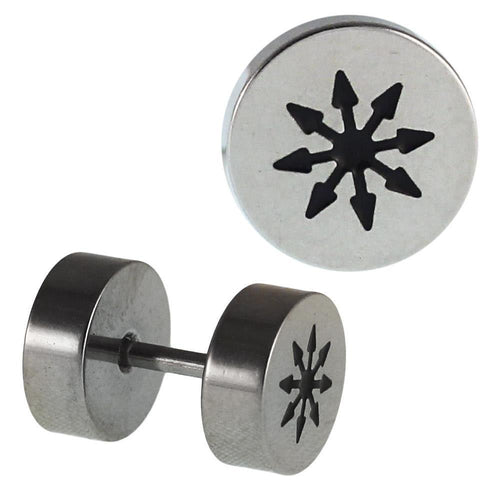 Fake Piercing silberfarben Pfeile Stern schwarz 7 mm Edelstahl - chic - net.de