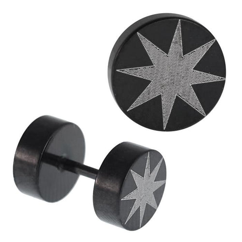 Fake Piercing Stern spitz grau 7 mm Edelstahl schwarz - chic - net.de