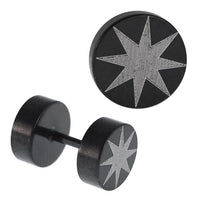 Load image into Gallery viewer, Fake Piercing Stern spitz grau 7 mm Edelstahl schwarz - chic - net.de
