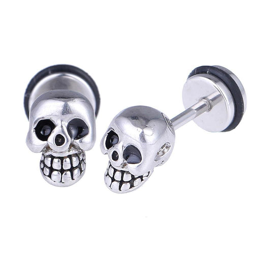 Fake Piercing Totenkopf Edelstahl Schraubverschluss silber Farben - chic - net.de