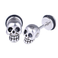 Cargar imagen en el visor de la galería, Fake Piercing Totenkopf Edelstahl Schraubverschluss silber Farben - chic - net.de
