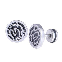 Cargar imagen en el visor de la galería, Fake Piercing Wellen Musterung Edelstahl Schraubverschluss silber Farben - chic - net.de
