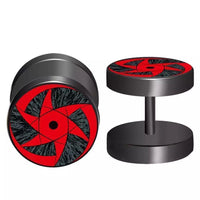 Load image into Gallery viewer, Fake Plug Piercing Edelstahl 10mm Ohrstecker Sharingan - chic - net.de

