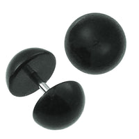 Load image into Gallery viewer, Fake Plug Piercing Halbkugel in schwarz aus Acryl und Edelstahl Stift 1mm - chic - net.de
