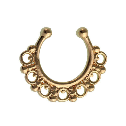 Fake Septum Piercing goldfarben Kreise Kugeln Edelstahl - chic - net.de
