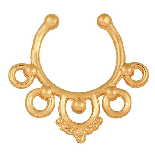 Fake Septum Piercing goldfarben Kugeln im Kreis Edelstahl - chic - net.de