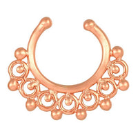 Load image into Gallery viewer, Fake Septum Piercing rosegolden Kreise mit Kugel Edelstahl - chic - net.de
