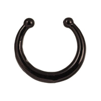 Load image into Gallery viewer, Fake Septum Piercing schwarz Ring schlicht Kugeln Edelstahl Hufeisen - chic - net.de
