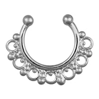 Load image into Gallery viewer, Fake Septum Piercing silberfarben Kreise Kugeln Edelstahl - chic - net.de
