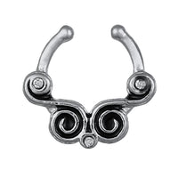 Load image into Gallery viewer, Fake Septum Piercing silberfarben zwei Schnörkel Spiralen Edelstahl - chic - net.de
