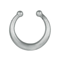 Load image into Gallery viewer, Fake Septum Piercing silbern Ring schlicht Kugeln Edelstahl Hufeisen - chic - net.de
