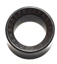 Cargar imagen en el visor de la galería, Flesh Tunnel Holz dunkel double flared Runen Ring - chic - net.de
