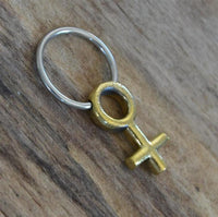 Cargar imagen en el visor de la galería, Piercing Klemmkugel Ring Brass Edelstahl Symbol weiblich
