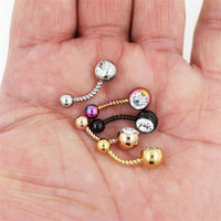 Load image into Gallery viewer, Glitzer Bauchnabel Piercing Zirkonia Edelstahl gedreht - chic - net.de
