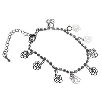 Load image into Gallery viewer, Glitzer Brass Armband Rosen Zirkonia weiß facettiert silbern 17 - 23 cm verstellbar - chic - net.de
