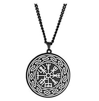 Load image into Gallery viewer, Halskette Edelstahl Vegvisir Celtic Rand Karabiner - chic - net.de
