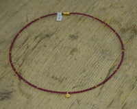 Load image into Gallery viewer, Halskette Granat 925 Sterling Silber vergoldet 43cm Herz - chic - net.de
