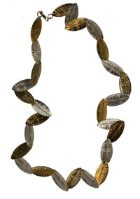 Load image into Gallery viewer, Halskette Silber 925 vergoldet Blätter gold 25cm - chic - net.de
