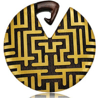 Load image into Gallery viewer, Holz Dehnschnecke Ohr Gewicht Piercing Goldmuster 8mm rund - chic - net.de
