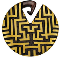 Load image into Gallery viewer, Holz Dehnschnecke Ohr Gewicht Piercing Goldmuster 8mm rund - chic - net.de
