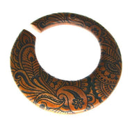 Cargar imagen en el visor de la galería, Holz Dehnschnecke Ohr Piercing 20mm rund balinesisch - chic - net.de
