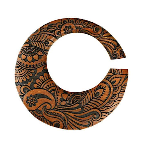 Holz Dehnschnecke Ohr Piercing 20mm rund balinesisch - chic - net.de