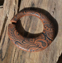 Cargar imagen en el visor de la galería, Holz Dehnschnecke Ohr Piercing 20mm rund balinesisch - chic - net.de
