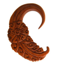 Cargar imagen en el visor de la galería, Holz Hook Ohr Piercing braun Feder Blume 6mm - chic - net.de
