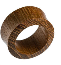 Load image into Gallery viewer, Teakholz Flesh Tunnel braun double flared Plug
