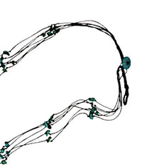 Cargar imagen en el visor de la galería, Halskette schwarz türkis Stein Perlen Kette mehrlagig 39cm
