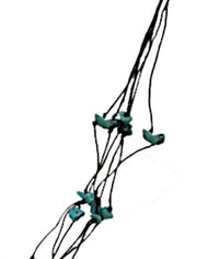 Load image into Gallery viewer, Halskette schwarz türkis Herz Stein Perlen mehrlagig 40cm
