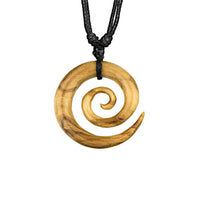 Cargar imagen en el visor de la galería, Nara Holz-Ketten: Natürlicher Holzschmuck mit Frei Verstellbarer Baumwollkette
